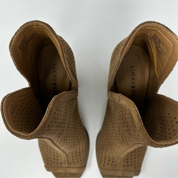 Lucky Brand  Larise Peep Toe Shoe Sesame Size 9 Womens - Picture 5 of 12